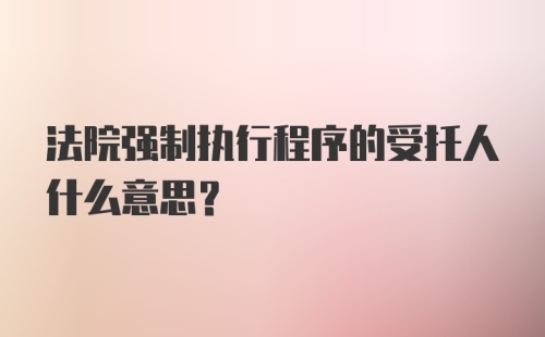 法院强制执行程序的受托人什么意思?