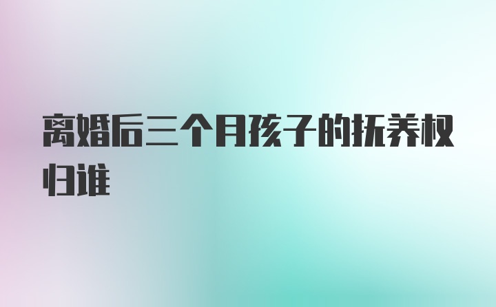 离婚后三个月孩子的抚养权归谁