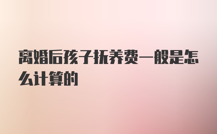 离婚后孩子抚养费一般是怎么计算的