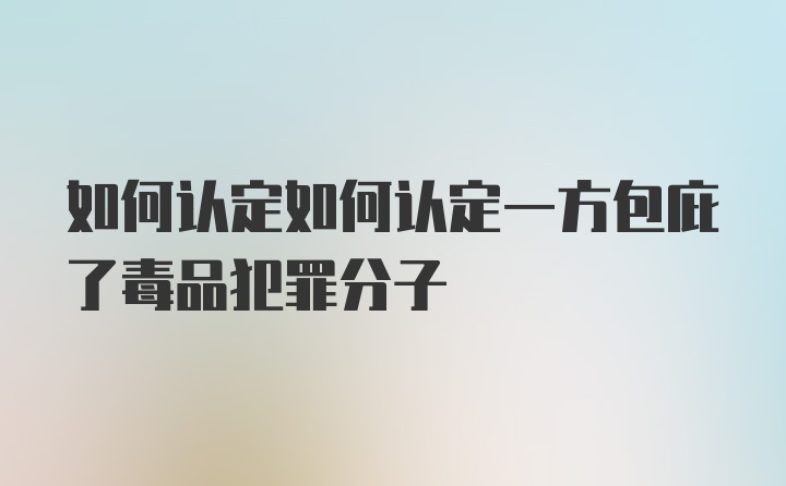 如何认定如何认定一方包庇了毒品犯罪分子