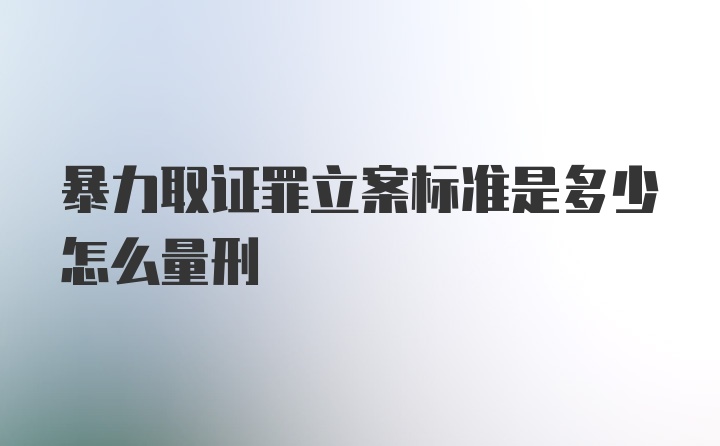 暴力取证罪立案标准是多少怎么量刑