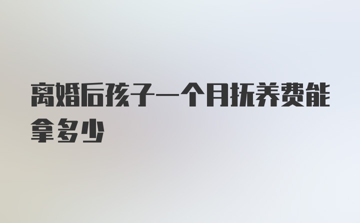 离婚后孩子一个月抚养费能拿多少