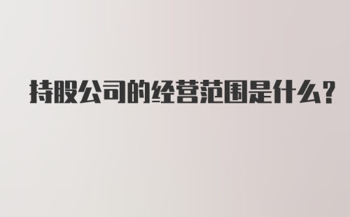 持股公司的经营范围是什么？