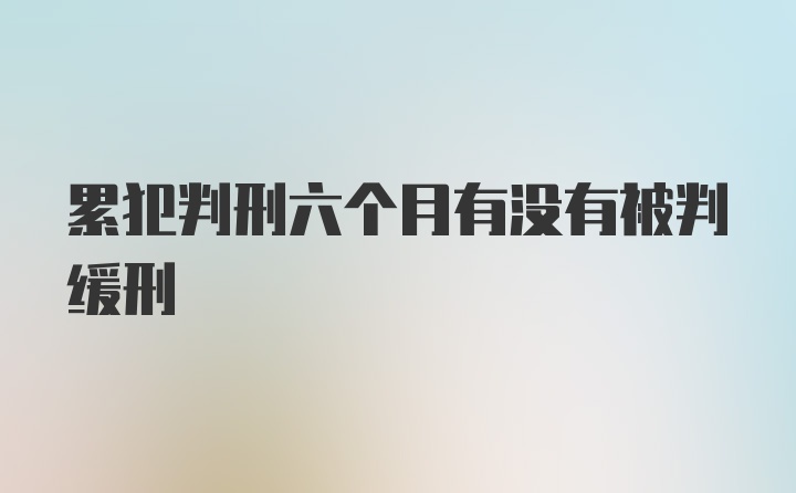 累犯判刑六个月有没有被判缓刑