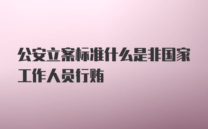 公安立案标准什么是非国家工作人员行贿