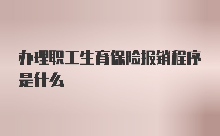 办理职工生育保险报销程序是什么