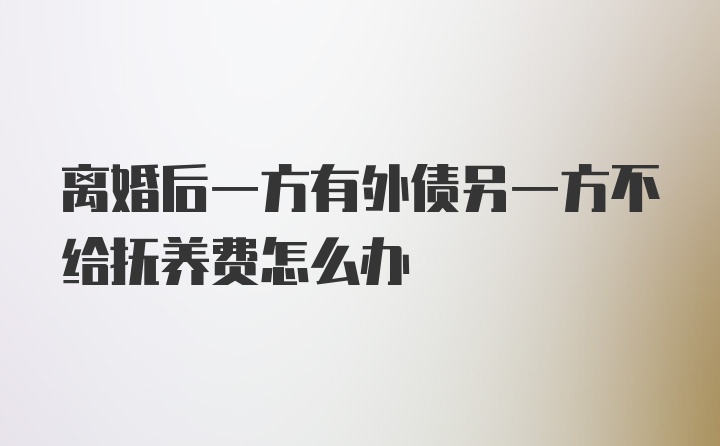 离婚后一方有外债另一方不给抚养费怎么办