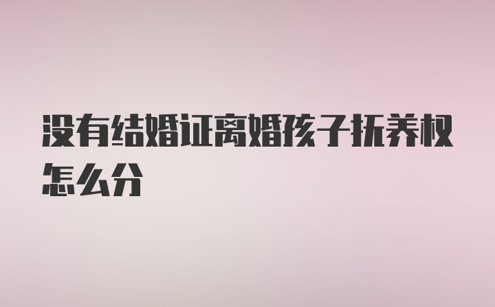 没有结婚证离婚孩子抚养权怎么分