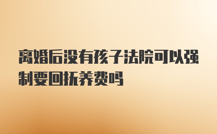 离婚后没有孩子法院可以强制要回抚养费吗