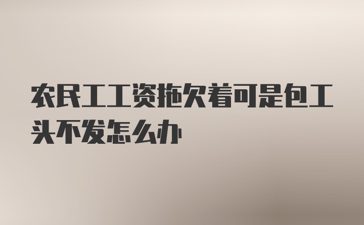 农民工工资拖欠着可是包工头不发怎么办