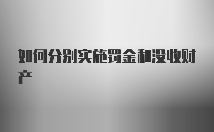 如何分别实施罚金和没收财产