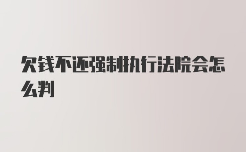 欠钱不还强制执行法院会怎么判