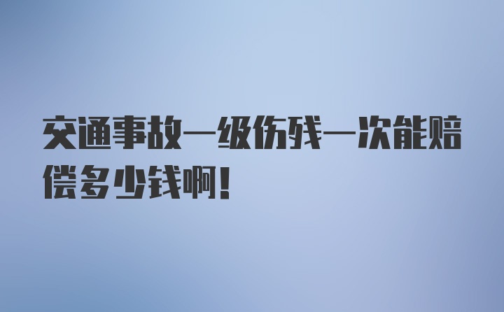 交通事故一级伤残一次能赔偿多少钱啊！