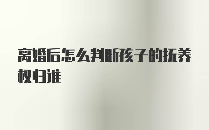 离婚后怎么判断孩子的抚养权归谁