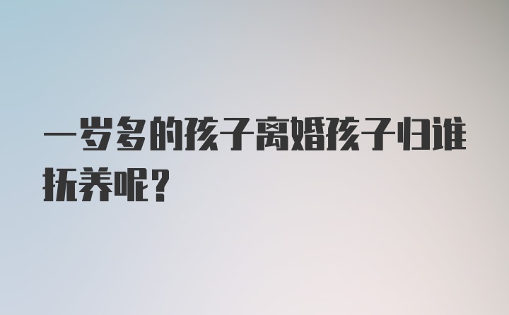 一岁多的孩子离婚孩子归谁抚养呢？