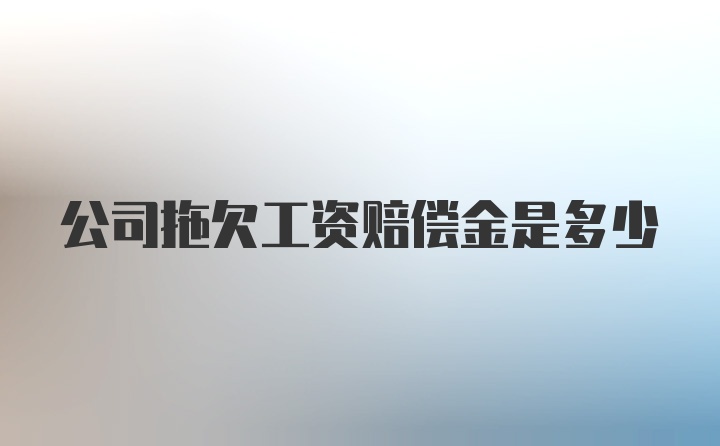 公司拖欠工资赔偿金是多少