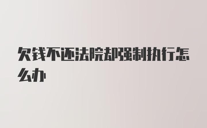 欠钱不还法院却强制执行怎么办