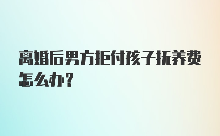 离婚后男方拒付孩子抚养费怎么办？