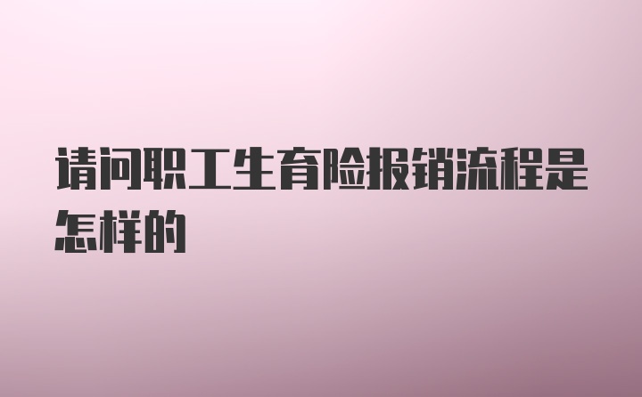 请问职工生育险报销流程是怎样的