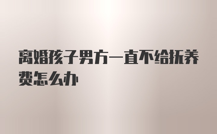 离婚孩子男方一直不给抚养费怎么办