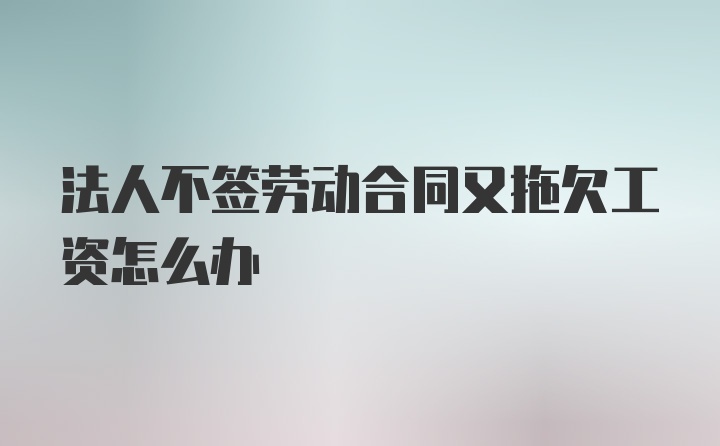 法人不签劳动合同又拖欠工资怎么办