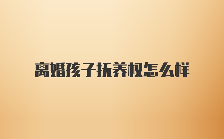 离婚孩子抚养权怎么样