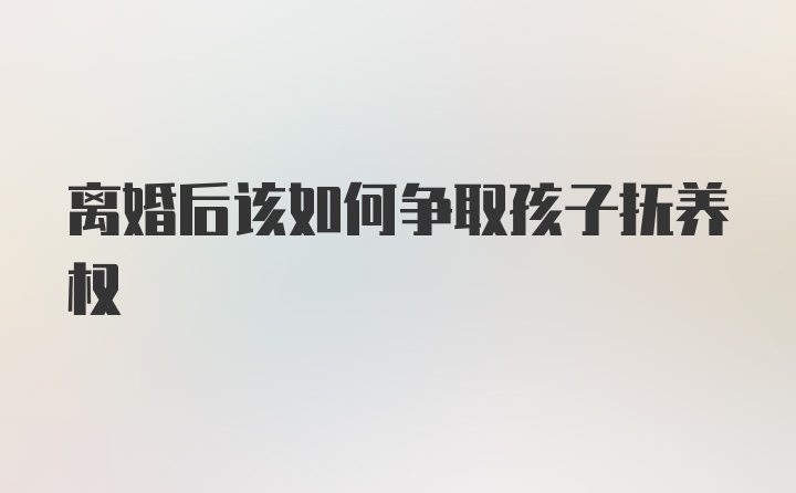 离婚后该如何争取孩子抚养权