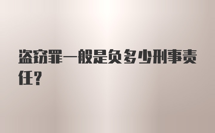 盗窃罪一般是负多少刑事责任？