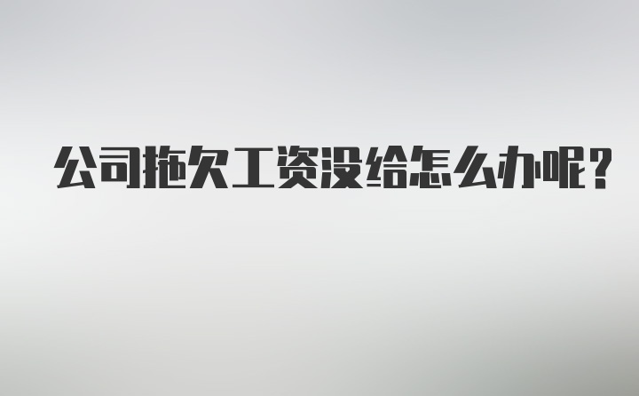 公司拖欠工资没给怎么办呢？