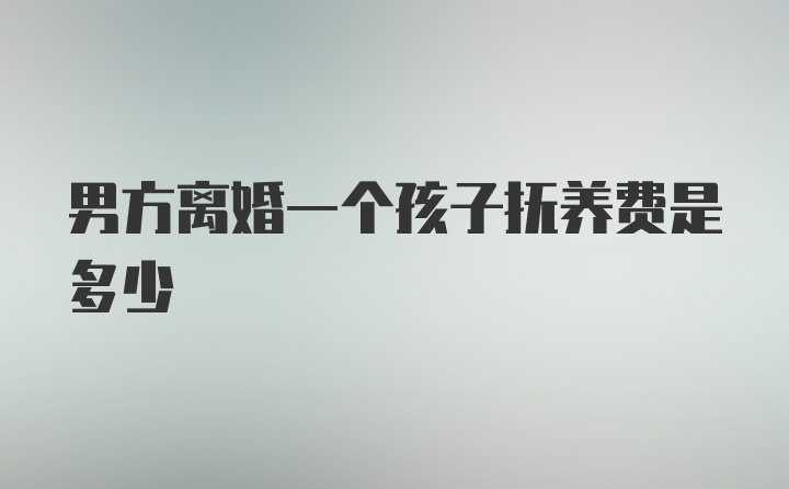 男方离婚一个孩子抚养费是多少