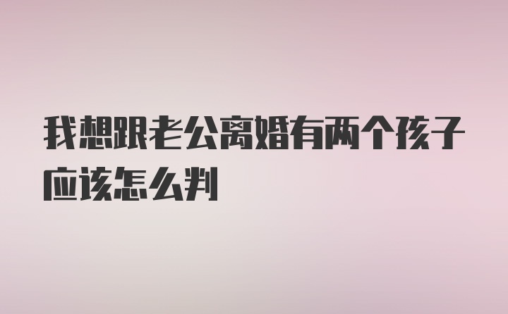 我想跟老公离婚有两个孩子应该怎么判