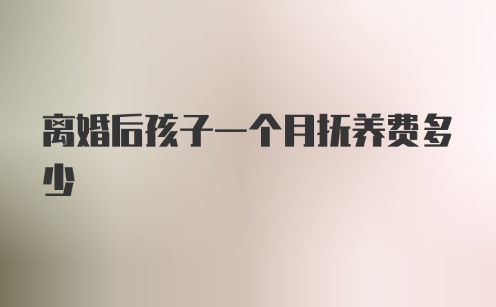 离婚后孩子一个月抚养费多少