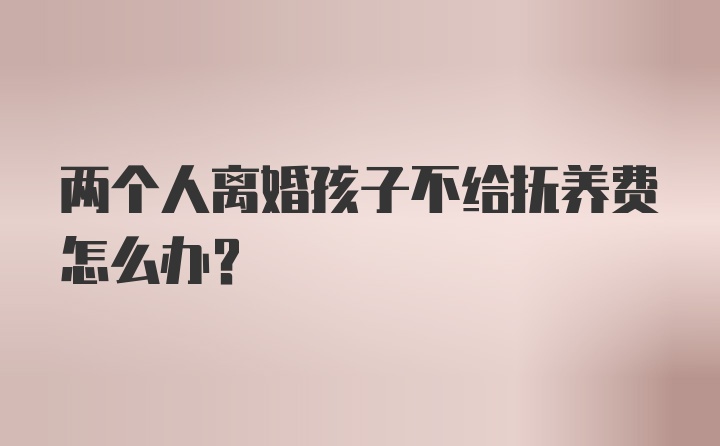 两个人离婚孩子不给抚养费怎么办？