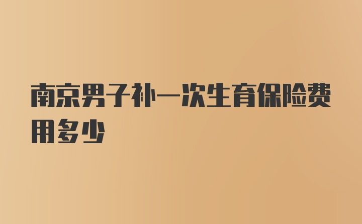 南京男子补一次生育保险费用多少