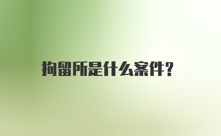 拘留所是什么案件？