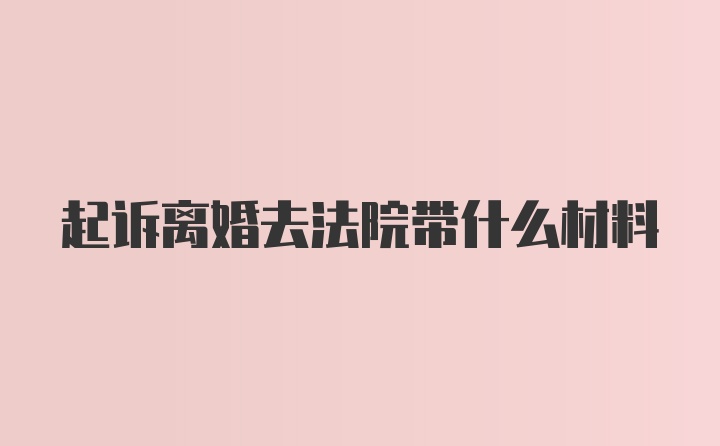 起诉离婚去法院带什么材料