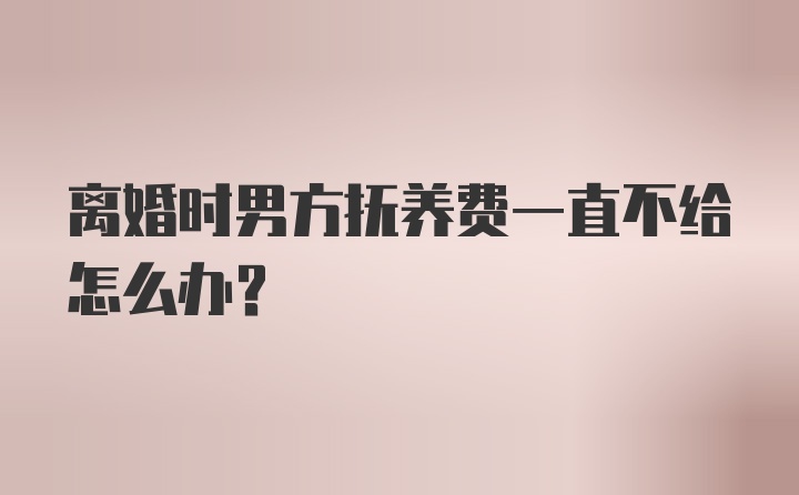 离婚时男方抚养费一直不给怎么办？