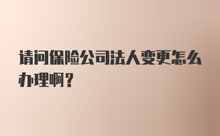 请问保险公司法人变更怎么办理啊？