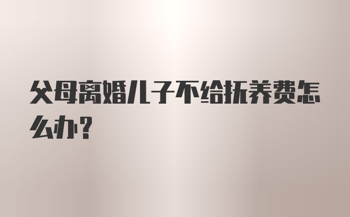 父母离婚儿子不给抚养费怎么办？