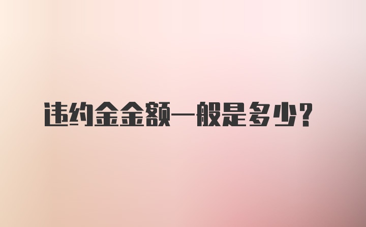 违约金金额一般是多少？