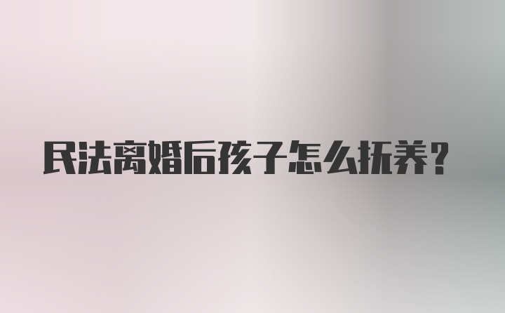 民法离婚后孩子怎么抚养？