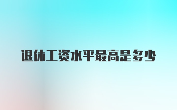 退休工资水平最高是多少