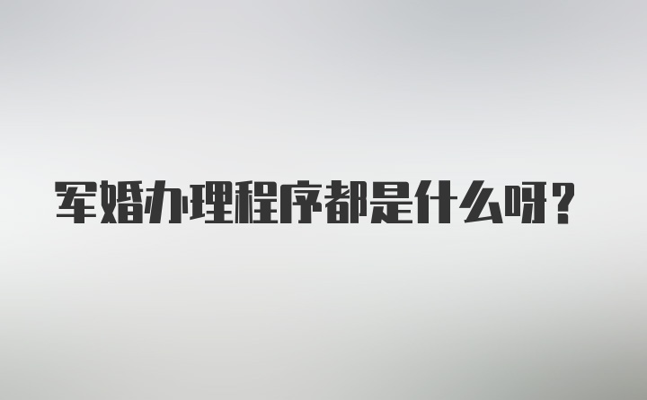 军婚办理程序都是什么呀?