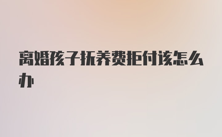 离婚孩子抚养费拒付该怎么办