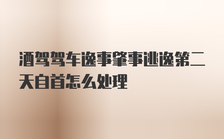 酒驾驾车逸事肇事逃逸第二天自首怎么处理