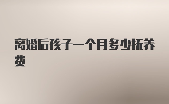 离婚后孩子一个月多少抚养费