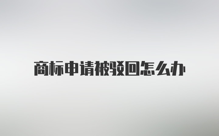 商标申请被驳回怎么办