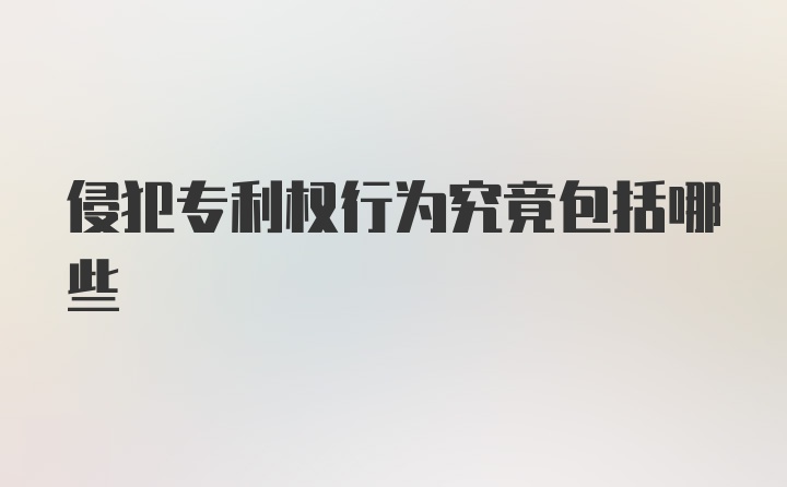 侵犯专利权行为究竟包括哪些