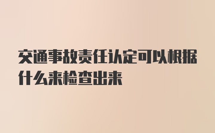 交通事故责任认定可以根据什么来检查出来