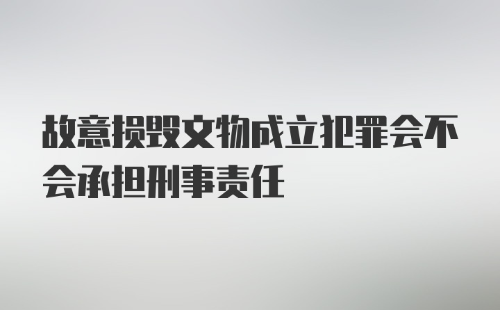 故意损毁文物成立犯罪会不会承担刑事责任